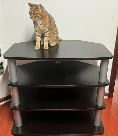 Black 3-Tier Media TV Stand, View more