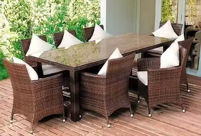 ensemble de salle à manger extérieur en rotin 7 places, View more