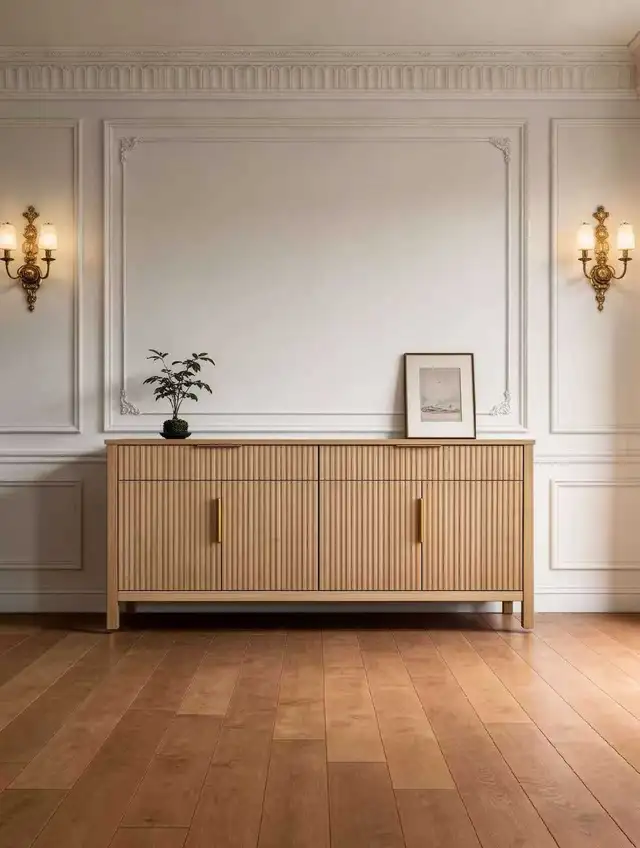Solid Wood Fluted Sideboard Cabinet in Dressers & Wardrobes in Markham / York Region - Image 3