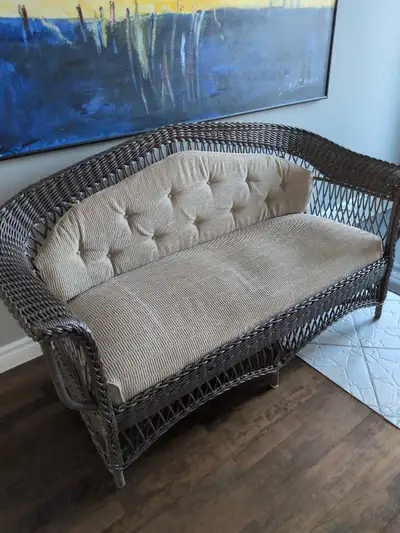 Canapé en osier - Wicker Loveseat, View more