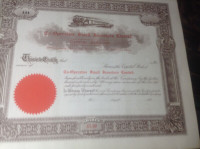 Antique Company Stock Certificate Ledger Book 107 Pc