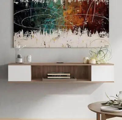 Floating TV Stand with Shelves, View more