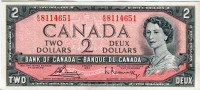 1954 Canadian Unc. $2 Bill