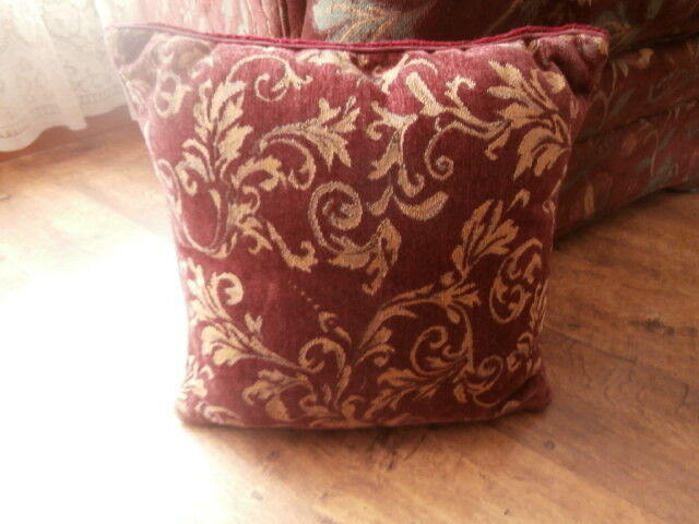 Hand Hooked Cushion in Wine, Pink, Cream and Greens in Hobbies & Crafts in Bridgewater - Image 2