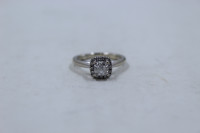 One stamped/tested 14kt white gold cast halo style ring (#1522)