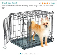 24” double door dog crate for sale