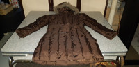 ARCTIC POLE Long Brown Hooded Winter Coat Girls Size 14/16