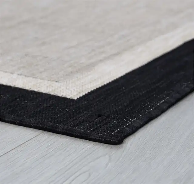 Eco Solid Border Black 9 ft. x 12 ft. Indoor/Outdoor Area Rug in Rugs, Carpets & Runners in City of Toronto - Image 7