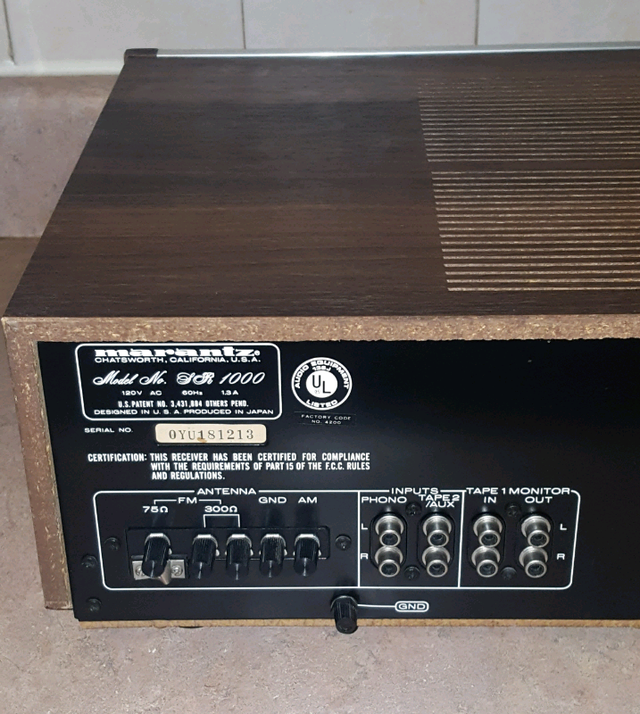  Vintage Marantz SR1000 Stereophonic Receiver AM FM Stereo Recei in General Electronics in City of Toronto - Image 8