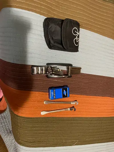 bike repair tool with parktool patch kit, View more