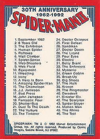 1992 Comic Images Spider-Man 30th Anniversary #90 (CHECKLIST)