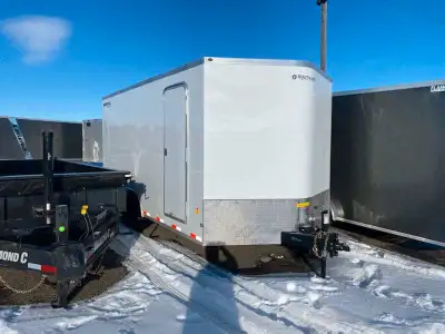 2022 Royal enclosed trailer. Double decked for extra strength. 68" Ramp rear door. Man door, LED lig...