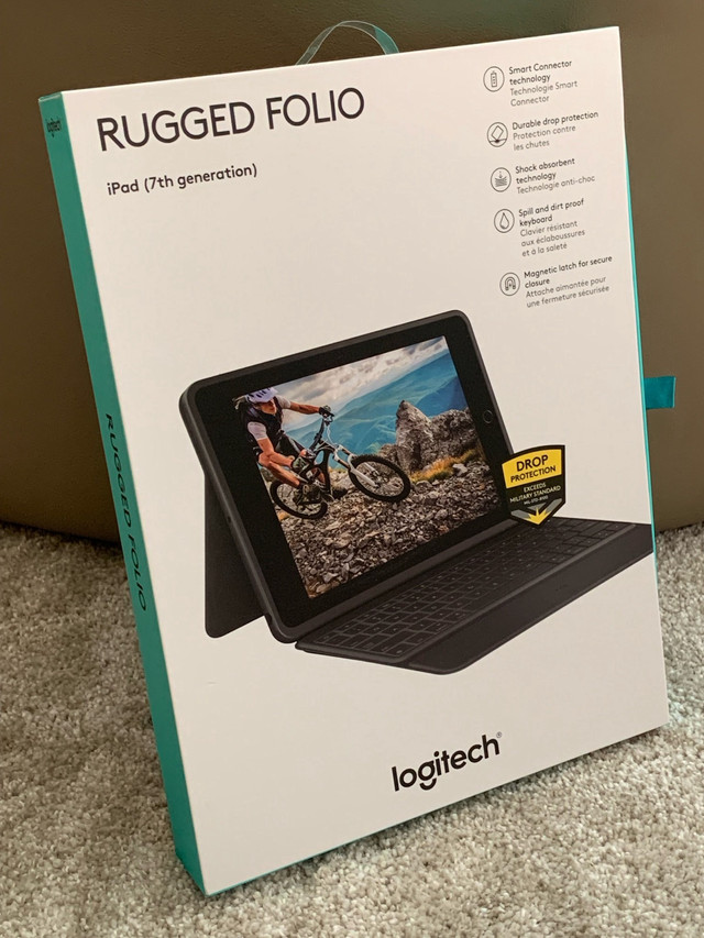 Brand New Logitech Rugged Folio/Keyboard for iPad 7/8/9th gen dans iPad et tablettes  à Comté de Strathcona - Image 2