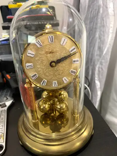 Vintage Anniversary Kein W. Germany bookshelf brass clock, View more