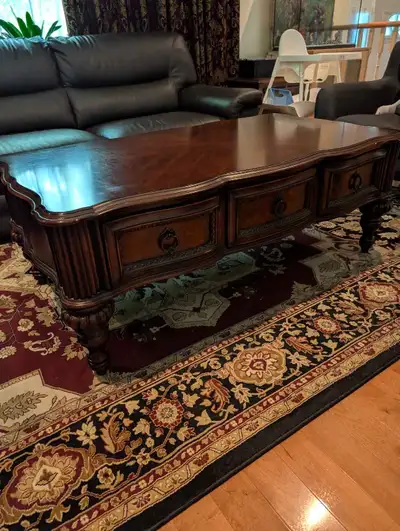 Traditional Dark Cherry Finish Coffee Table, View more