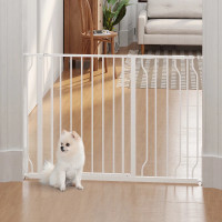 29.5"- 45.3" Extra Wide Dog Gate with Door, Double Locking 