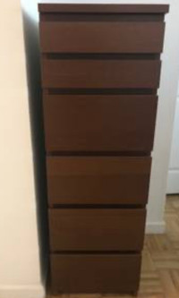 Ikea 6 drawer chest Jewellery storage with mirror on top