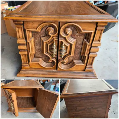 Ornate Wood End Table, View more