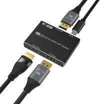 DisplayPort Splitter 8K MST SST 1 In 2 Out DP HDMI