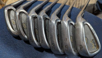 Variety of golf clubs 
