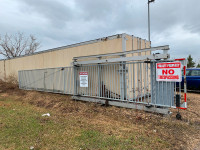 Commercial gate attached to 48' container