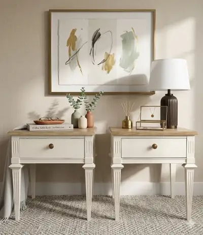 Pair of Refinished Vintage End Tables / Nightstands , View more
