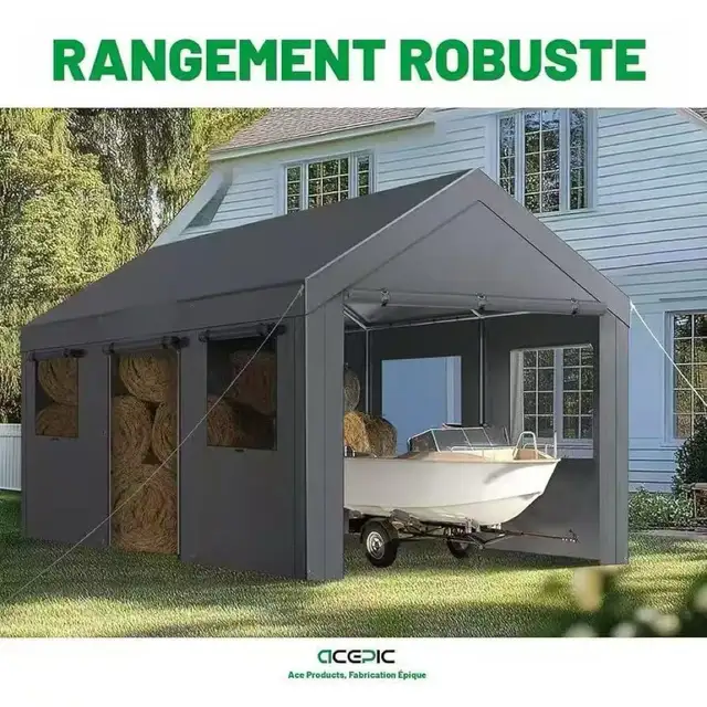 Carport, 11 x 20 ft Portable Garage with 2 Roll-Up Doors and Rem in Outdoor Tools & Storage in Markham / York Region - Image 10