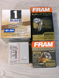 Spin on car oil filters Fram Mobil 1 OEM Nissan