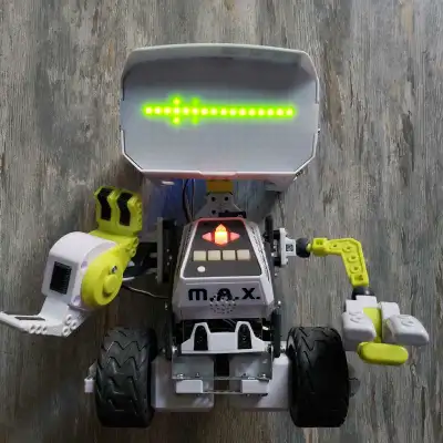 Engage with the Meccano M.A.X. interactive robot, featuring a built-in Mecca-Brain 3.0, custom progr...