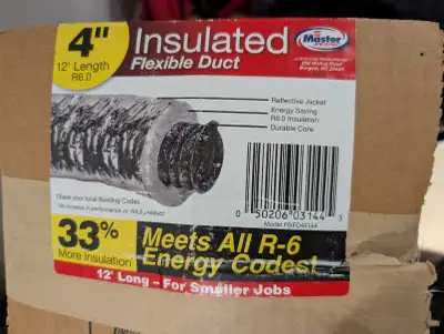 4" Flexible Insulated Duct, View more