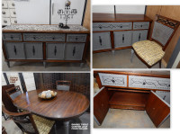 DINING ROOM TABLE AND BUFFET SET
