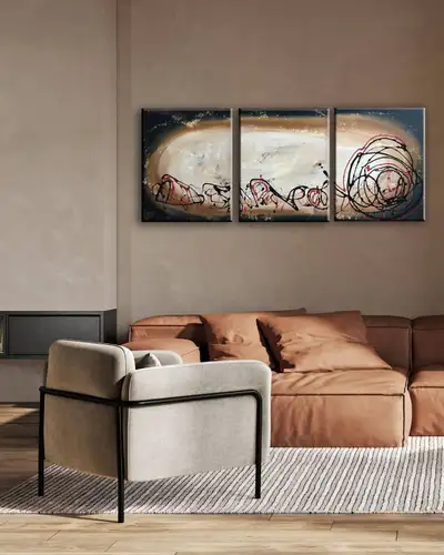 Title: Eye of the Storm Size: 48" x 20" (three 16”x 20” canvases) Price: $220 Available for immediat...