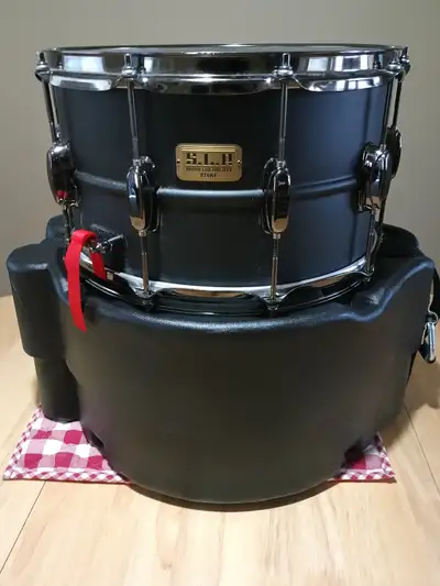 Tama 14x8 SLP Big Black Steel Snare With Gator Case., View more