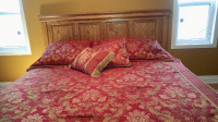 King bedspread, shams and curtains