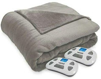 Therapedic Silky Plush Queen Warming Blanket in Stone - NEW