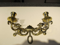 Vintage brass double wall candleholder.