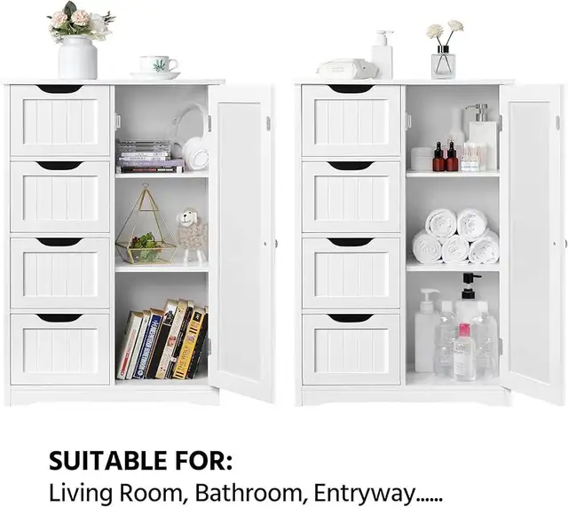 Wooden Floor Cabinet, Side Storage Organizer Cabinet Unit Hallwa in Bookcases & Shelving Units in Markham / York Region - Image 5