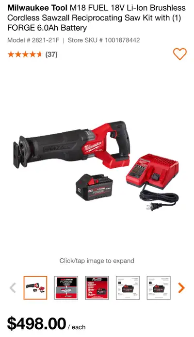 BRAND NEW-Milwaukee M18 FUEL Sawzall KIT, View more