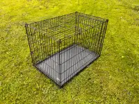 Dog cage 36” long with heavy duty plastic tray.