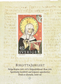 SUÈDE/SWEDEN. Feuillet "BIRGITTA  JUBILEET 1303-1373", 2003.