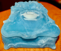 BLUE SWIRL INCOLAY STONE JEWELLERY BOX