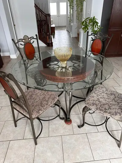 Glass Table and 4 Chairs, View more