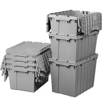 ATTACHED LID CONTAINERS. ROUND TRIP BINS. PLASTIC BINS WITH LIDS