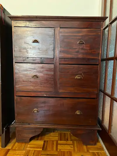 Commode en bois 5 tiroirs, View more