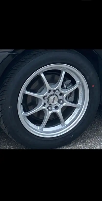 Roues Konig Hélium ultra légère 4x100 15 pouces 73.1 et Nankang 185-55-15. 2x et 205-50-15 2x ensemb...