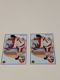 Rare Upper Deck Error Card 1991 Phil Esposito Heroes Lot of 2 NM