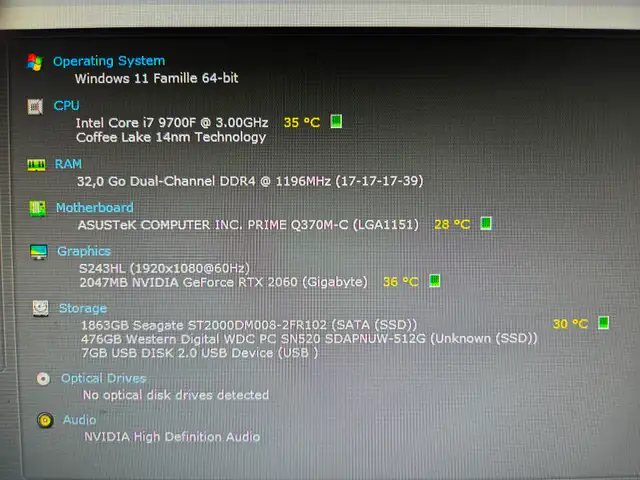 Gaming-PC | Intel I7  | 32Gb RAM | RTX2060 | 500Gb SSD + 2Tb HDD in Desktop Computers in Laval / North Shore - Image 3