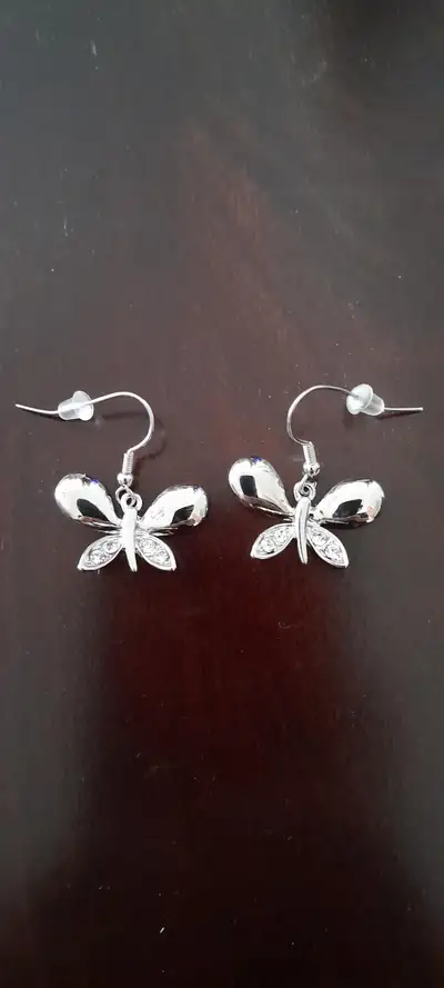 Brand New Silver Colour Butterfly Earrings, View more