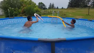 Above ground pool 15'x48' with new pump, View more