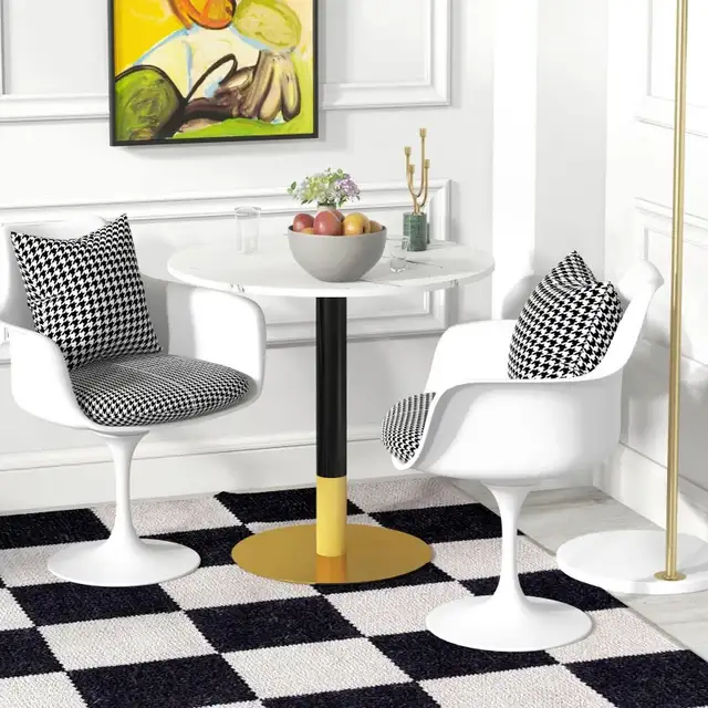 Round Dining Table, Modern Dining Room Table with Faux Marble  in Dining Tables & Sets in Markham / York Region - Image 11
